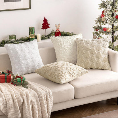 Weihnachtliche Kissenbezüge 2er Set – Beige, 50x50 cm
