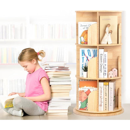 Drehbares Bücherregal Kinder aus Massivholz – 3 Etagen