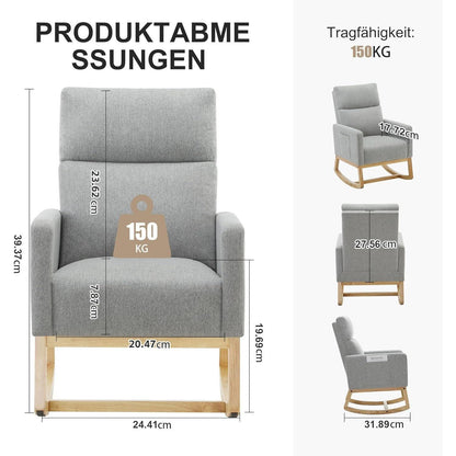 Schaukelstuhl Leinen – Bequemer Still- & Entspannungsstuhl