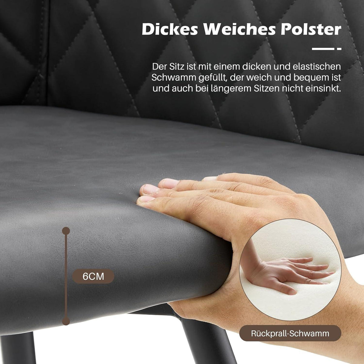 Drehbare Esszimmerstühle 2er Set – Bequeme Stühle in Lederoptik