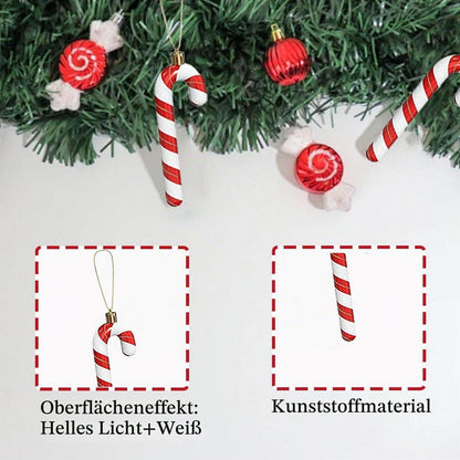 Christbaumschmuck Zuckerstangen 6er-Pack Burgunderrot