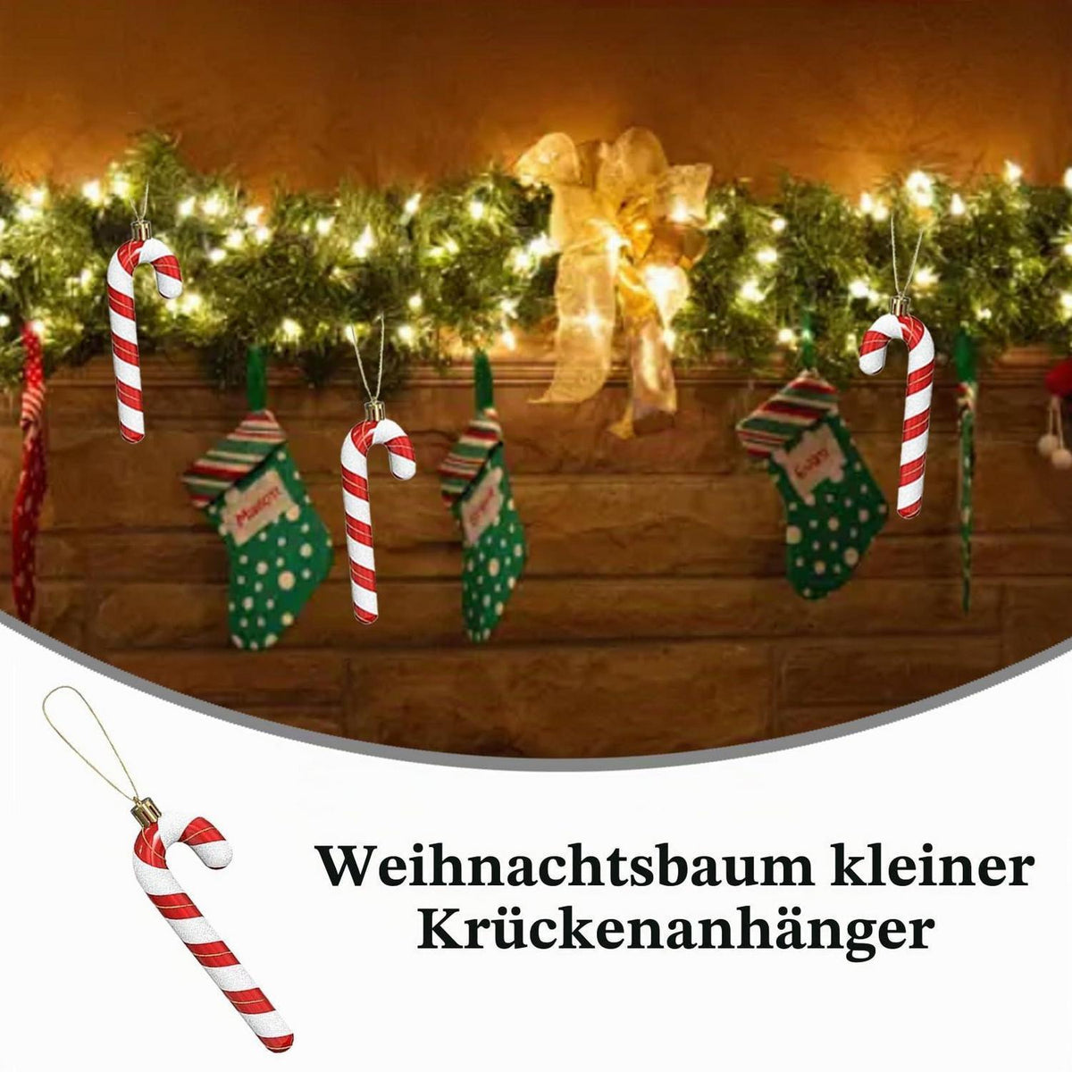 Christbaumschmuck Zuckerstangen 6er-Pack Burgunderrot