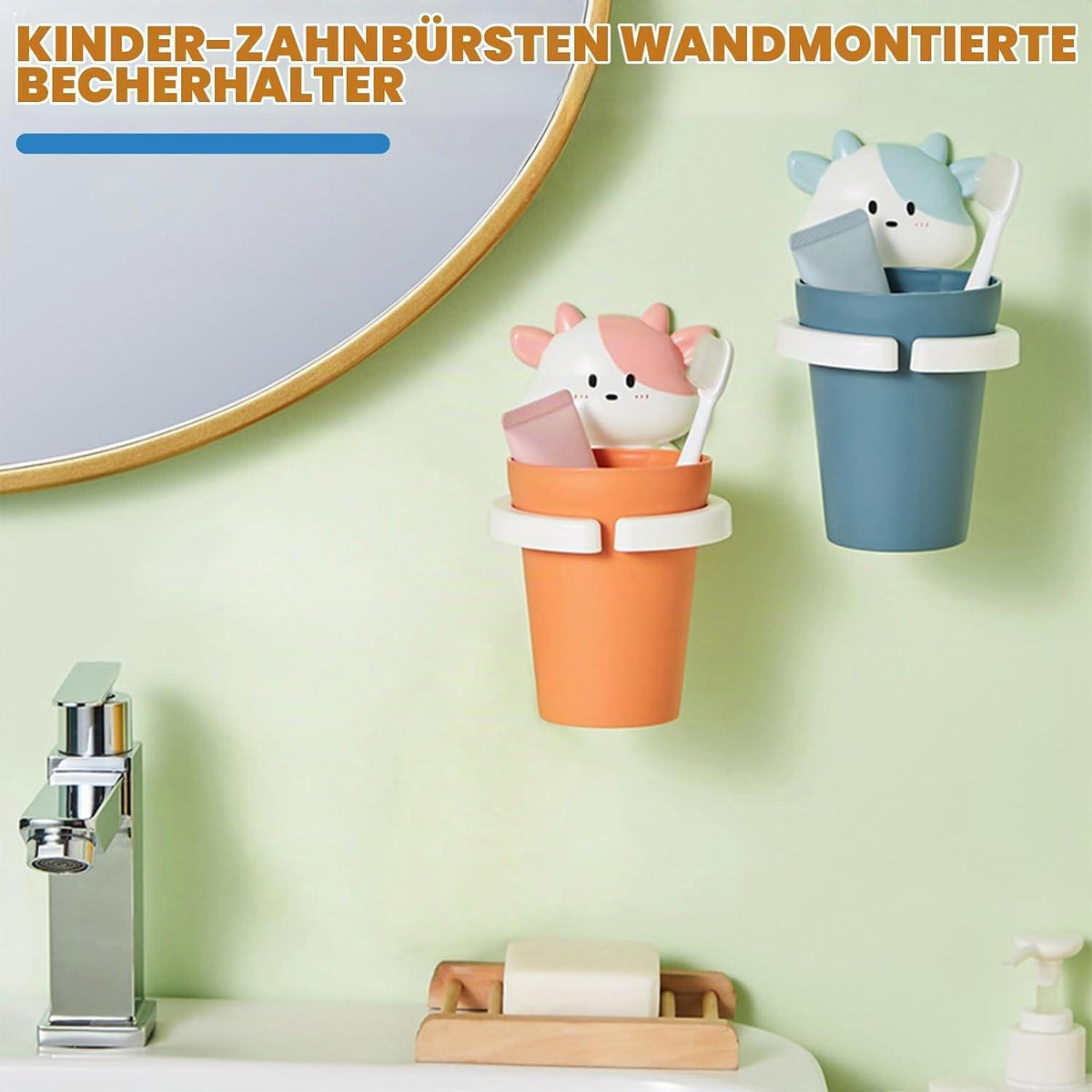 2x Wandhalter Zahnbürsten Kinder – Cartoon Design