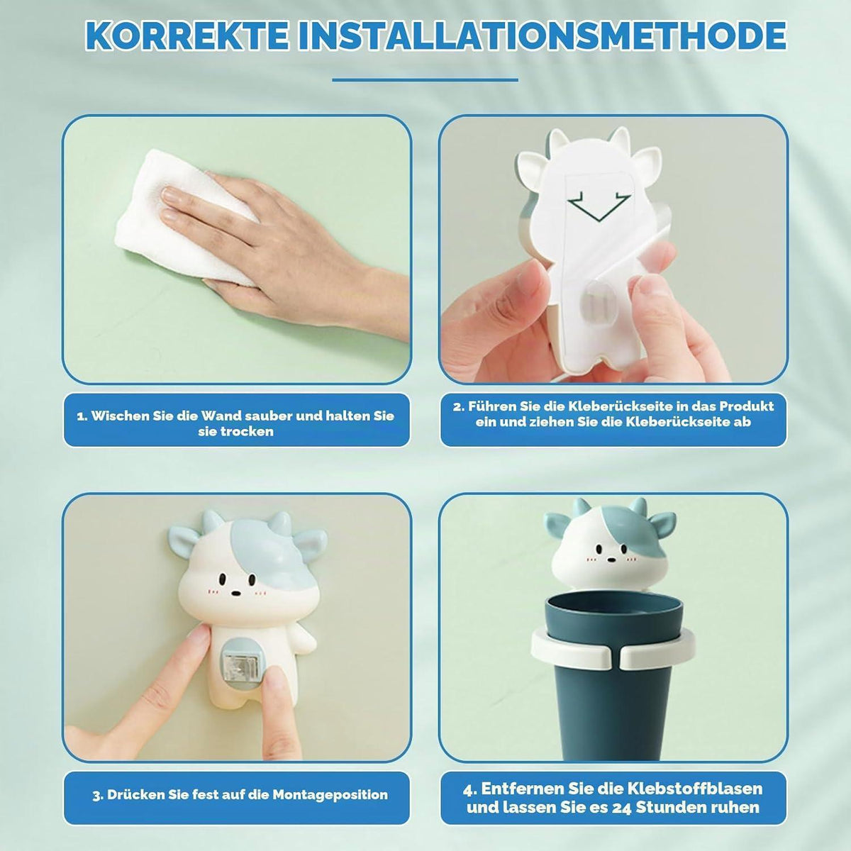 2x Wandhalter Zahnbürsten Kinder – Cartoon Design