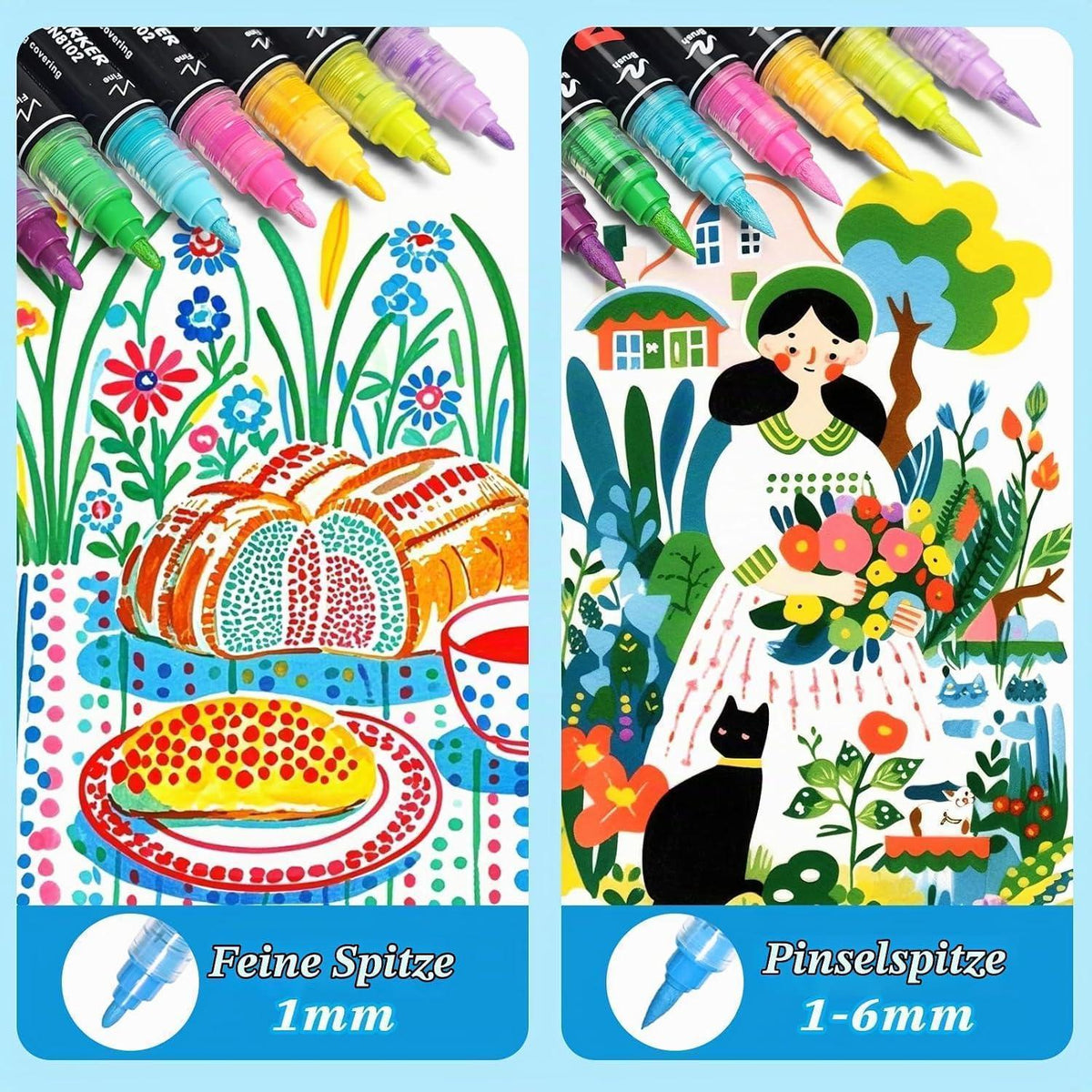 Acrylmarker Set 120 Farben – Wasserdicht & Doppelspitze