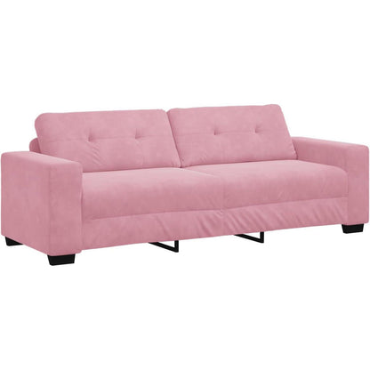 Rosa 3-Sitzer Samtsofa mit Kissen – 180 cm Modernes Design