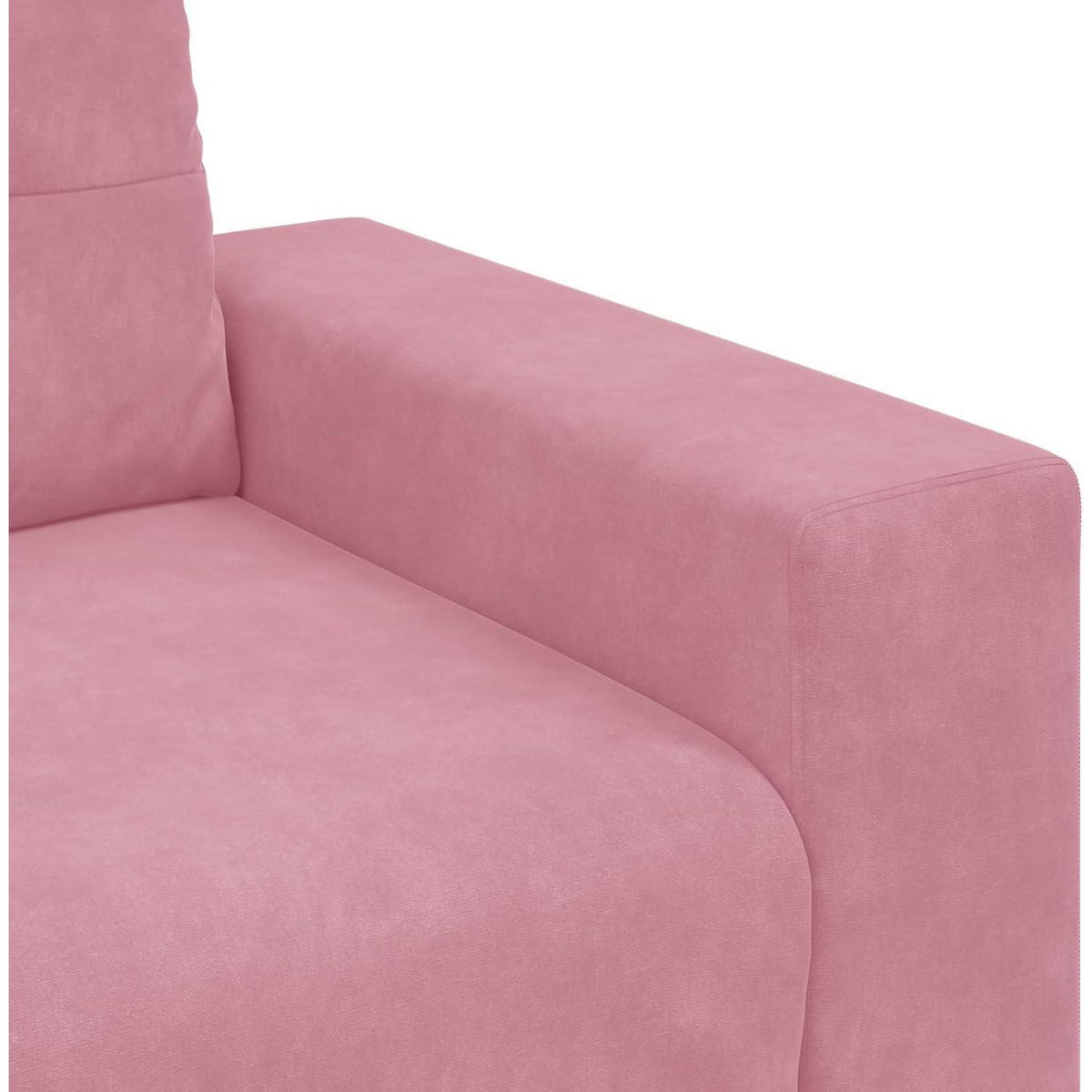 Rosa 3-Sitzer Samtsofa mit Kissen – 180 cm Modernes Design