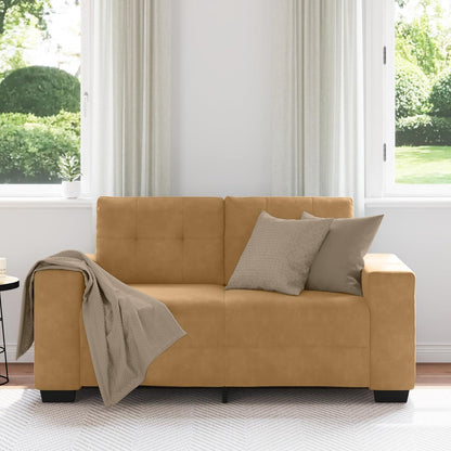 Samtsofa Zweisitzer Braun – Modernes Polstersofa 120 cm