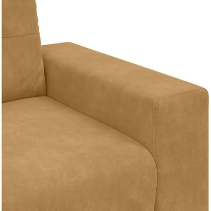 Samtsofa Zweisitzer Braun – Modernes Polstersofa 120 cm
