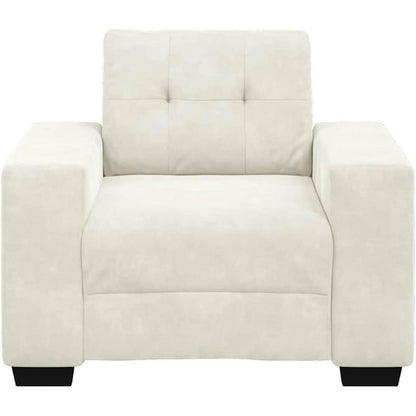Getufteter Samt Sessel Creme - Kleiner Wohnzimmer Couch 60cm