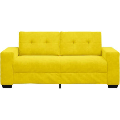 Gelbes Samt Sofa mit Schlaffunktion – Zweisitzer 140cm
