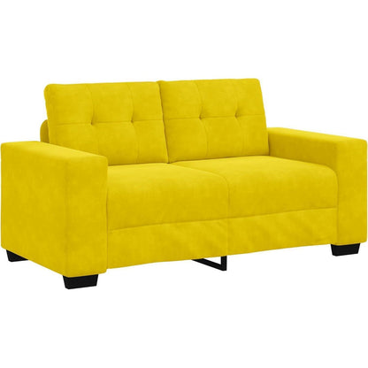 Gelbes Zweisitzer-Sofa Samt 120cm – Modernes Design