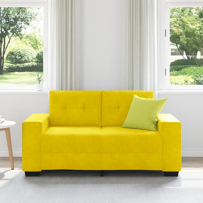 Gelbes Zweisitzer-Sofa Samt 120cm – Modernes Design