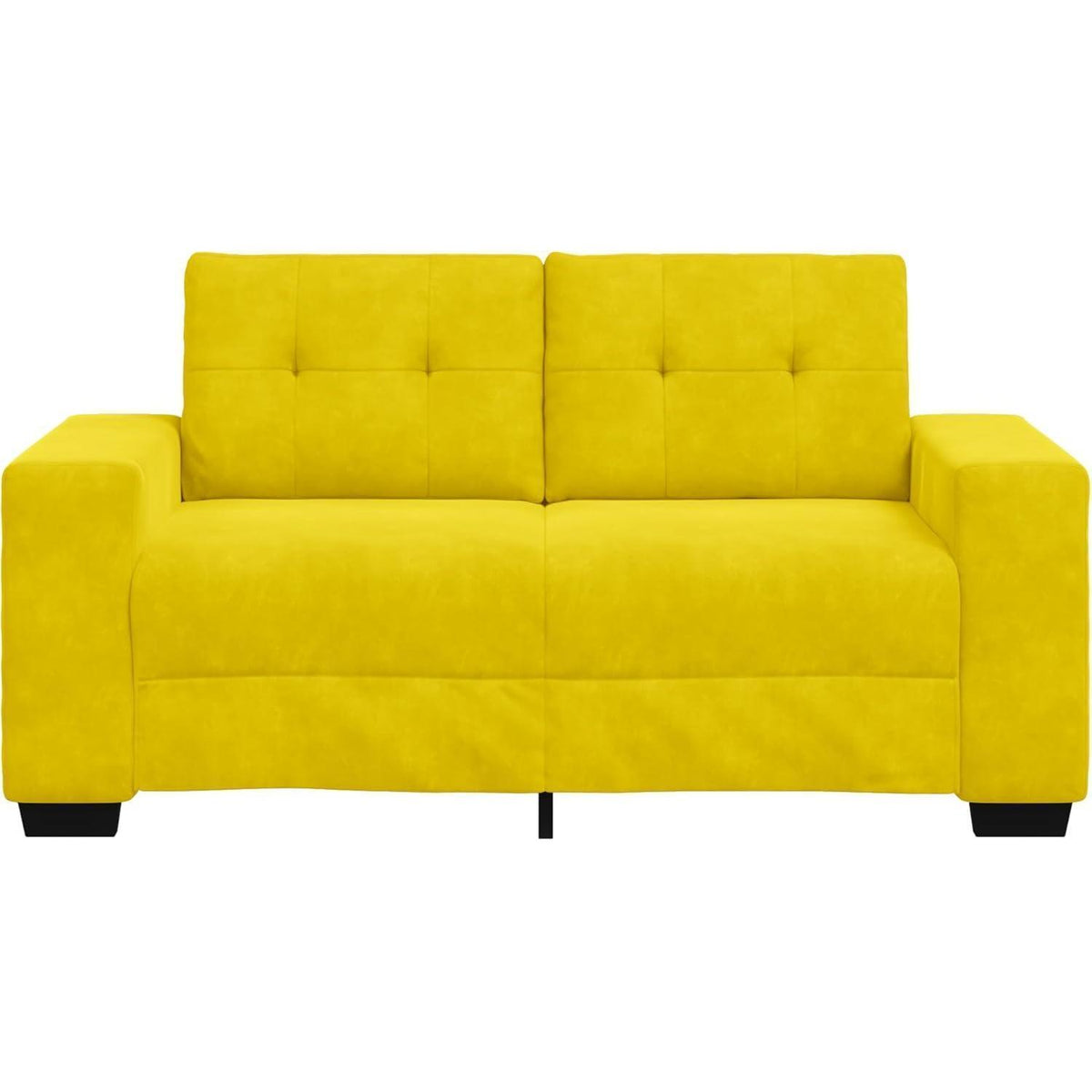 Gelbes Zweisitzer-Sofa Samt 120cm – Modernes Design