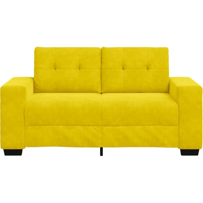 Gelbes Zweisitzer-Sofa Samt 120cm – Modernes Design