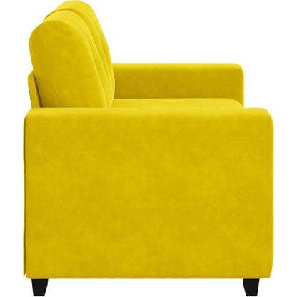 Gelbes Zweisitzer-Sofa Samt 120cm – Modernes Design