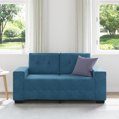 Modernes Zweisitzer Sofa Blau – Bequemes Leinen & Samt