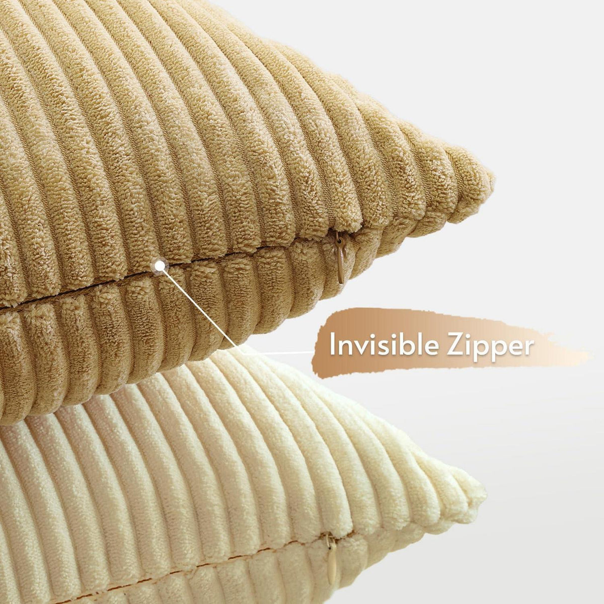 4er Set Cord Kissenbezüge 50x50 cm Grün Orange Braun Beige