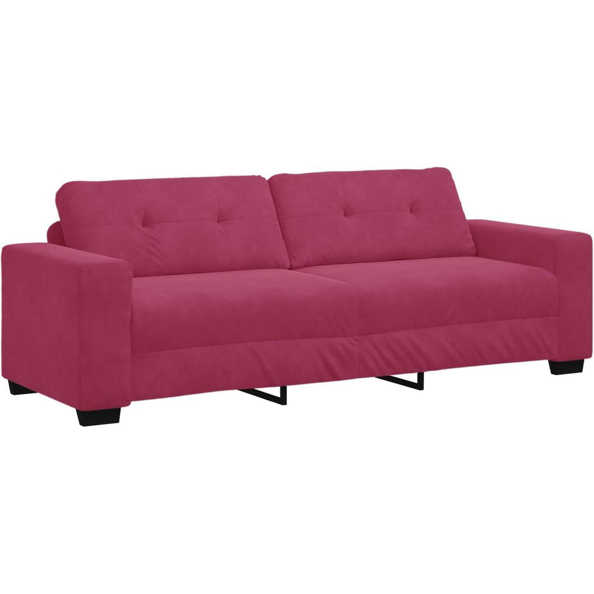 Weinrot 3-Sitzer Samtsofa – 180 cm Polstersofa