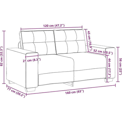 Creme 2-Sitzer Samtsofa Modern 120 cm – Bequemes Wohnzimmer Sofa