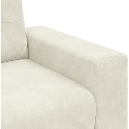Creme 2-Sitzer Samtsofa Modern 120 cm – Bequemes Wohnzimmer Sofa