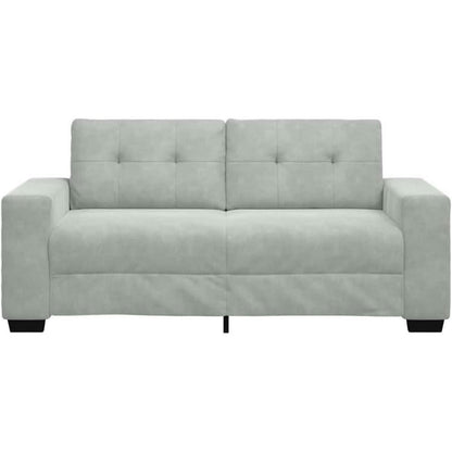 Zweisitzer Sofa Hellgrau Samt 140cm – Bequemes Wohnzimmer Sofa