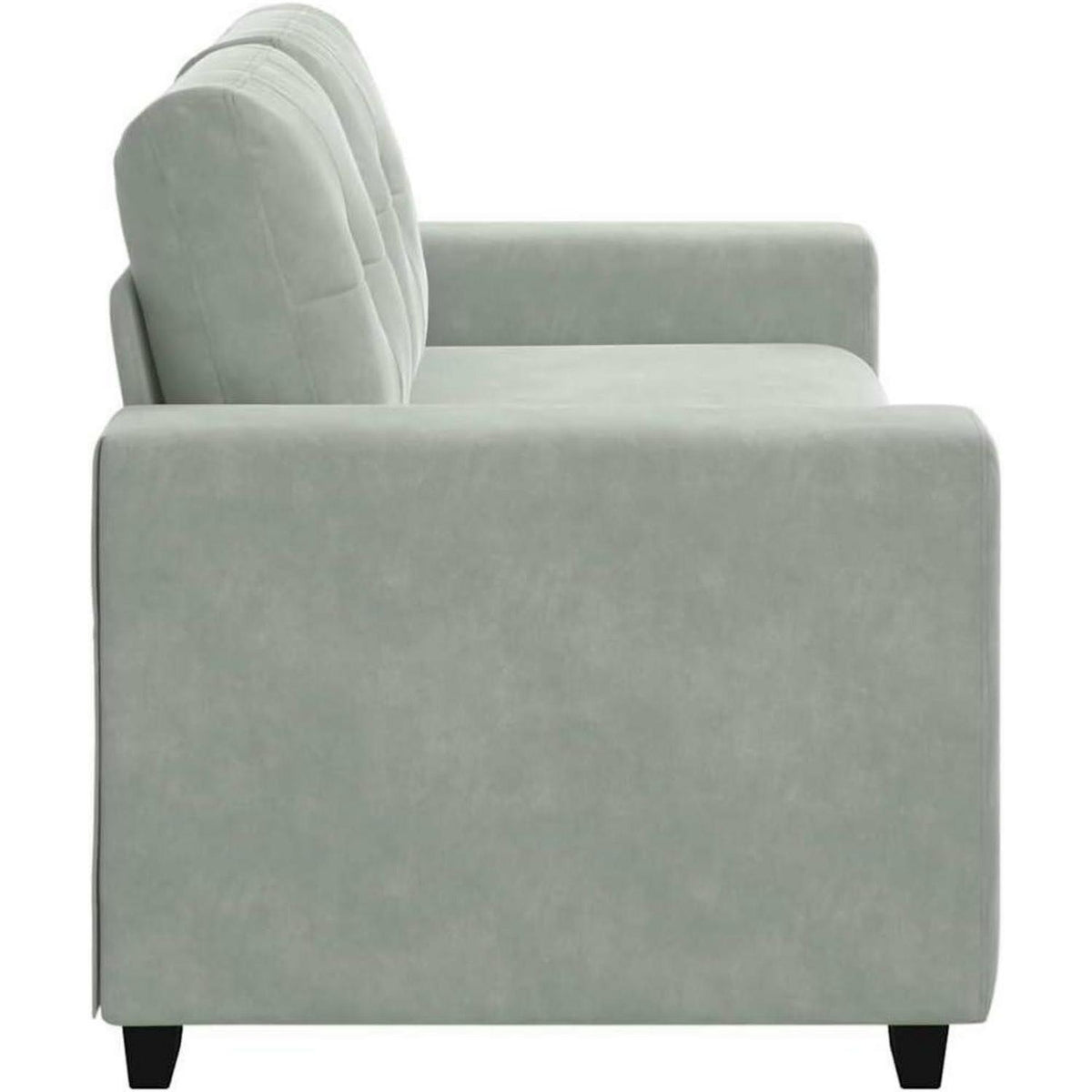 Zweisitzer Sofa Hellgrau Samt 140cm – Bequemes Wohnzimmer Sofa