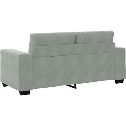Zweisitzer Sofa Hellgrau Samt 140cm – Bequemes Wohnzimmer Sofa