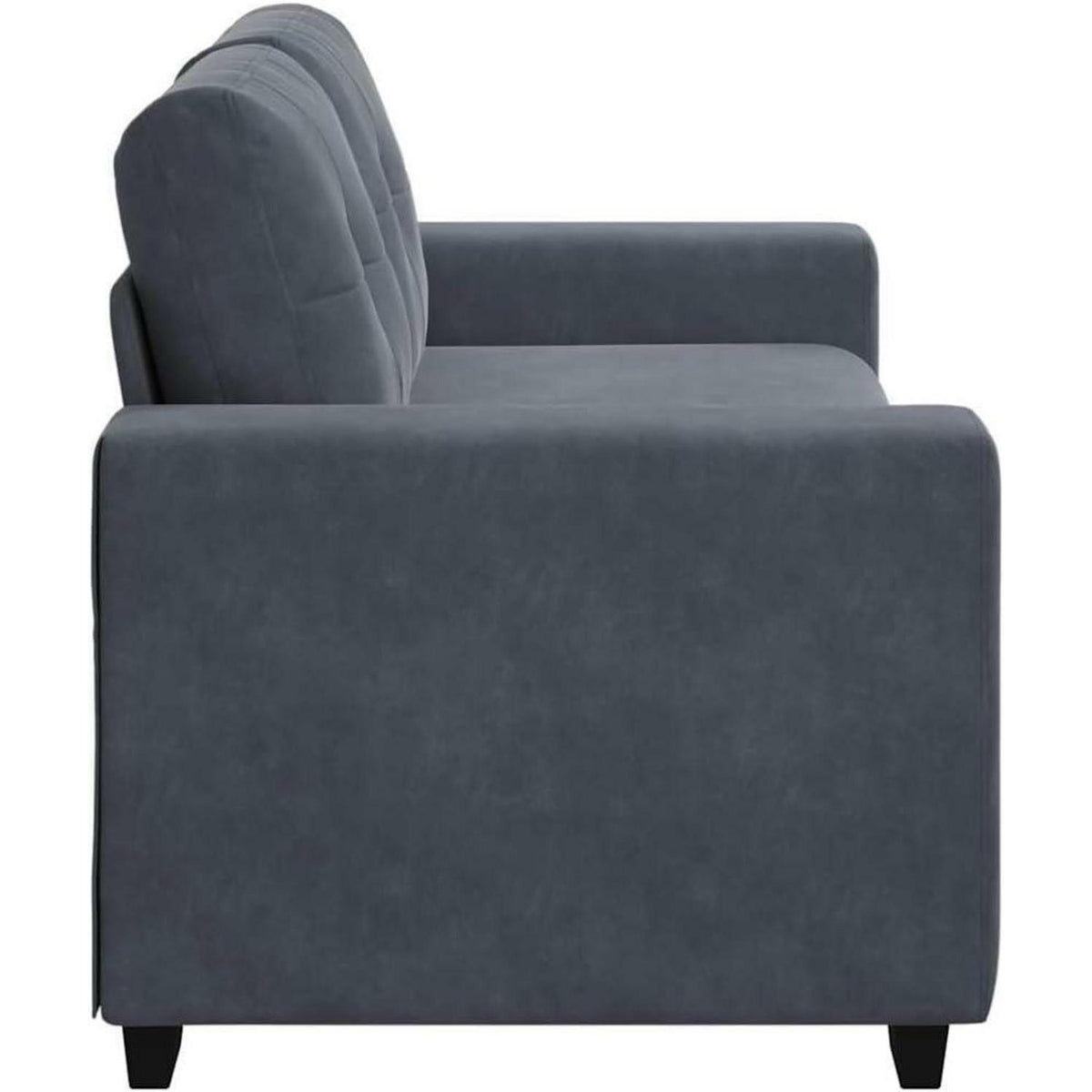 Zweisitzer Sofa Dunkelgrau Samt – Kleines Sofa mit Kissen