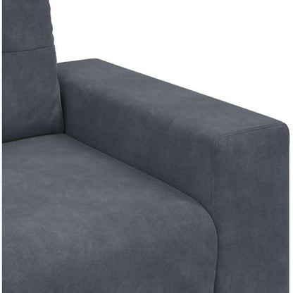 Zweisitzer Sofa Dunkelgrau Samt – Kleines Sofa mit Kissen