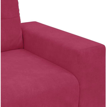 Zweisitzer Sofa Weinrot – Samt, Schlaffunktion & 140 cm