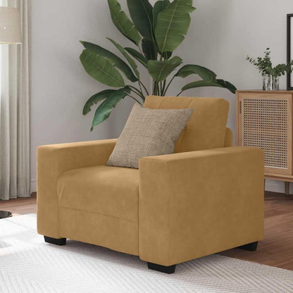 Mini Sofa Braun – Gepolsterter Sessel mit Lendenkissen (60cm)