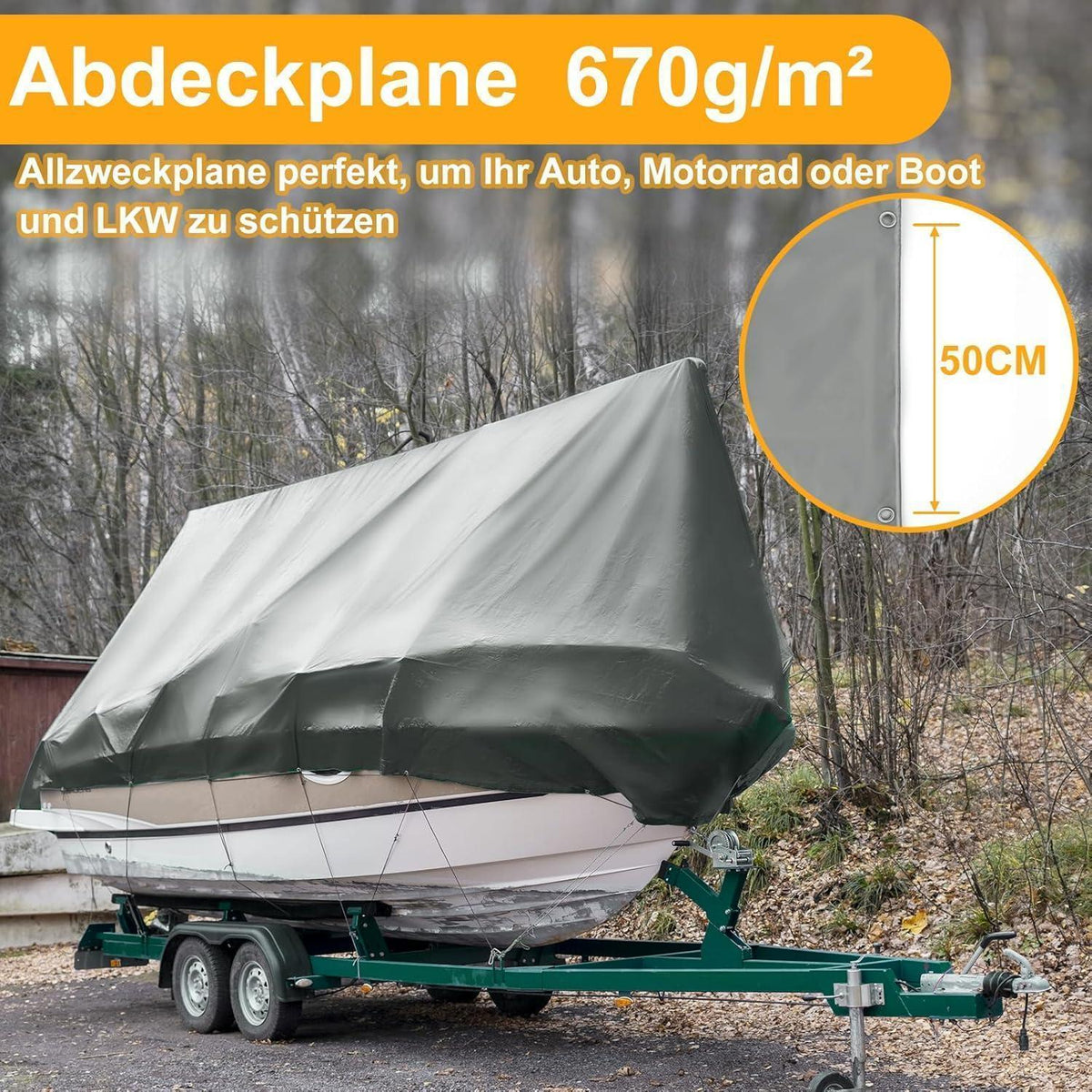 Abdeckplane Grau 3x4m – Wasserdicht, Reißfest & UV-Beständig