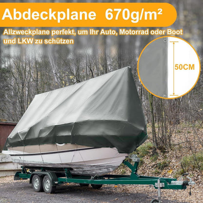 Abdeckplane Grau 3x4m – Wasserdicht, Reißfest & UV-Beständig