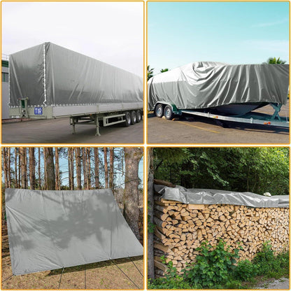 Abdeckplane Grau 2x4m – Wasserdicht, Reißfest & UV-Beständig