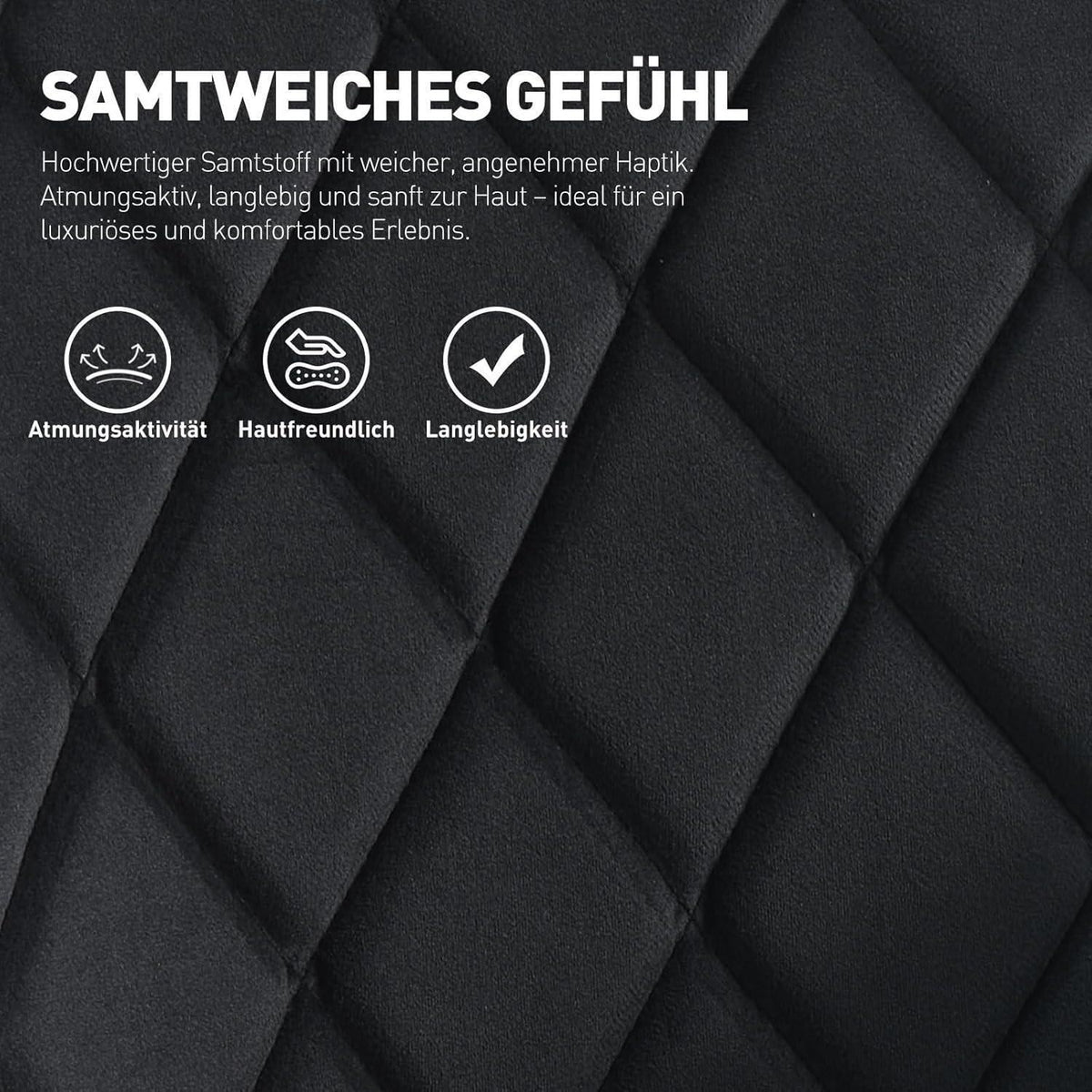 Drehbarer Samt Esszimmerstuhl mit Armlehne – 6er Set Schwarz