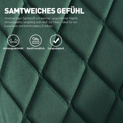 Drehbarer Samt Esszimmerstuhl mit Armlehne - 6er Set Grün