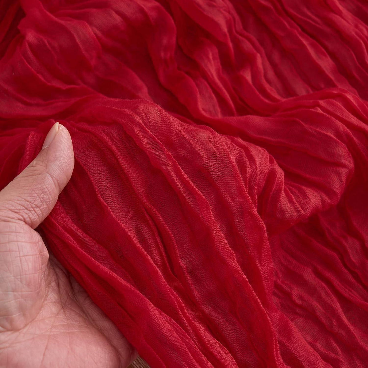 2x Tischläufer Boho Gaze 90x300cm Rot – Rustikale Tischdeko