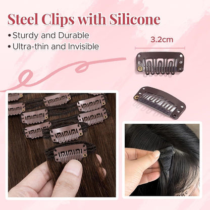 Clip-In Haarverlängerung Echthaar – Schokoladenbraun 40cm