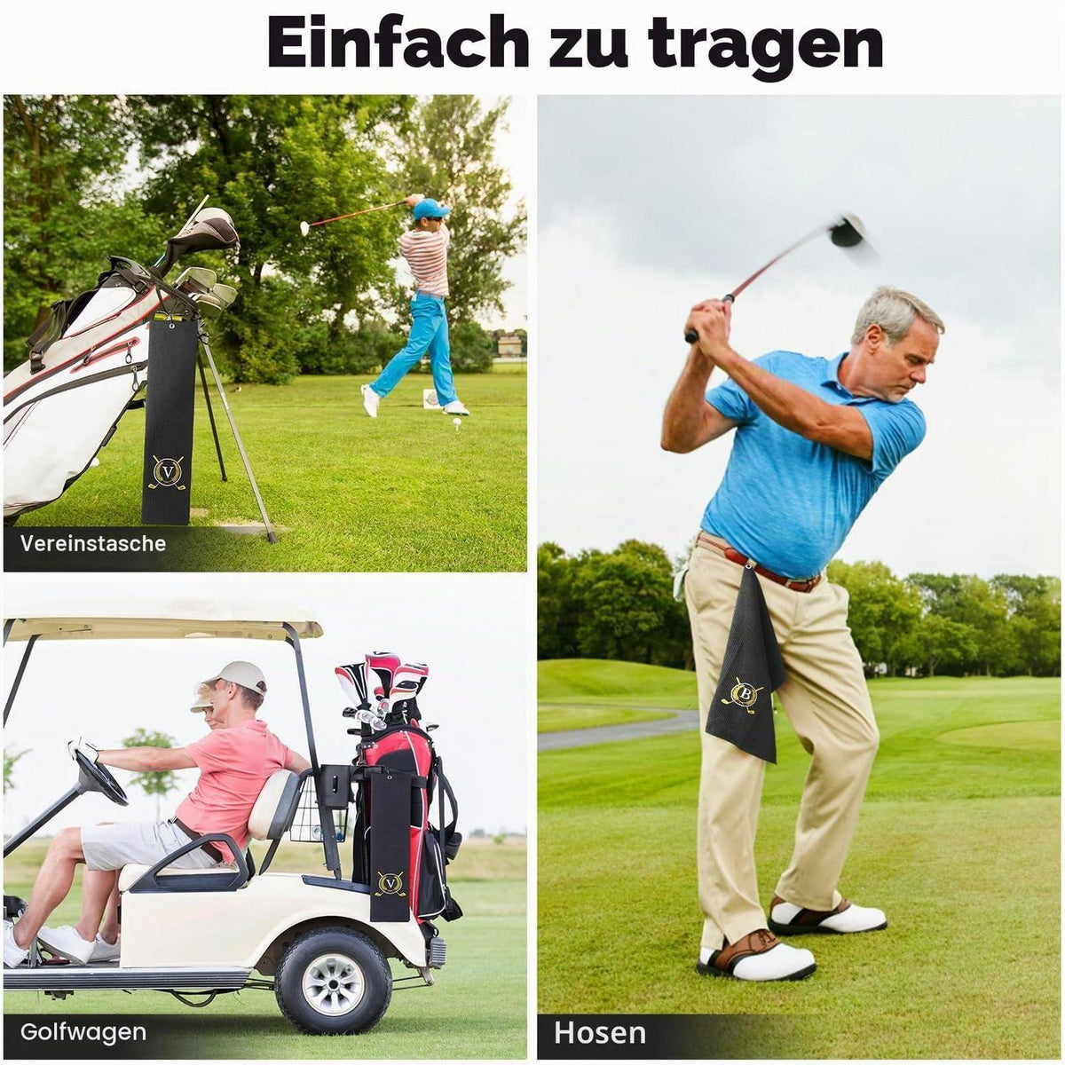Personalisiertes Golfhandtuch mit Monogramm & Clip