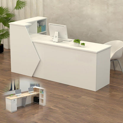 Rezeptionstheke Holz mit Stauraum – 240x60x100cm Weiß