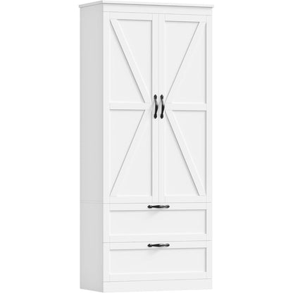 Küchenschrank mit 2 Türen & Schubladen – Weißer Buffetschrank