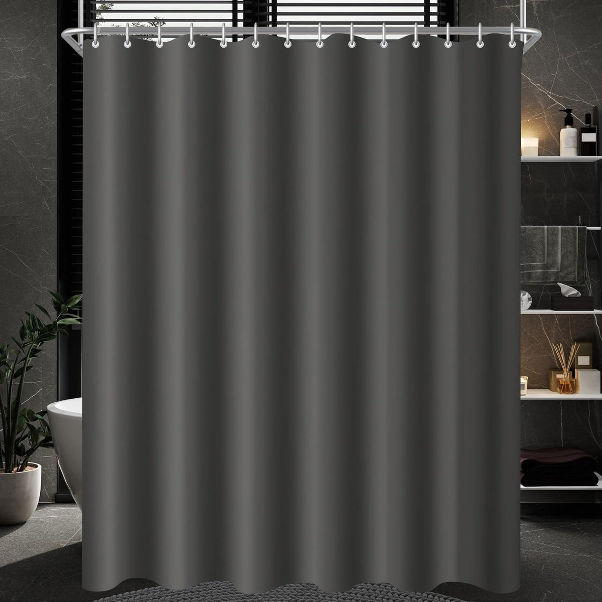 Duschvorhang dunkelgrau 100x180 cm | Antischimmel & Wasserabweisend