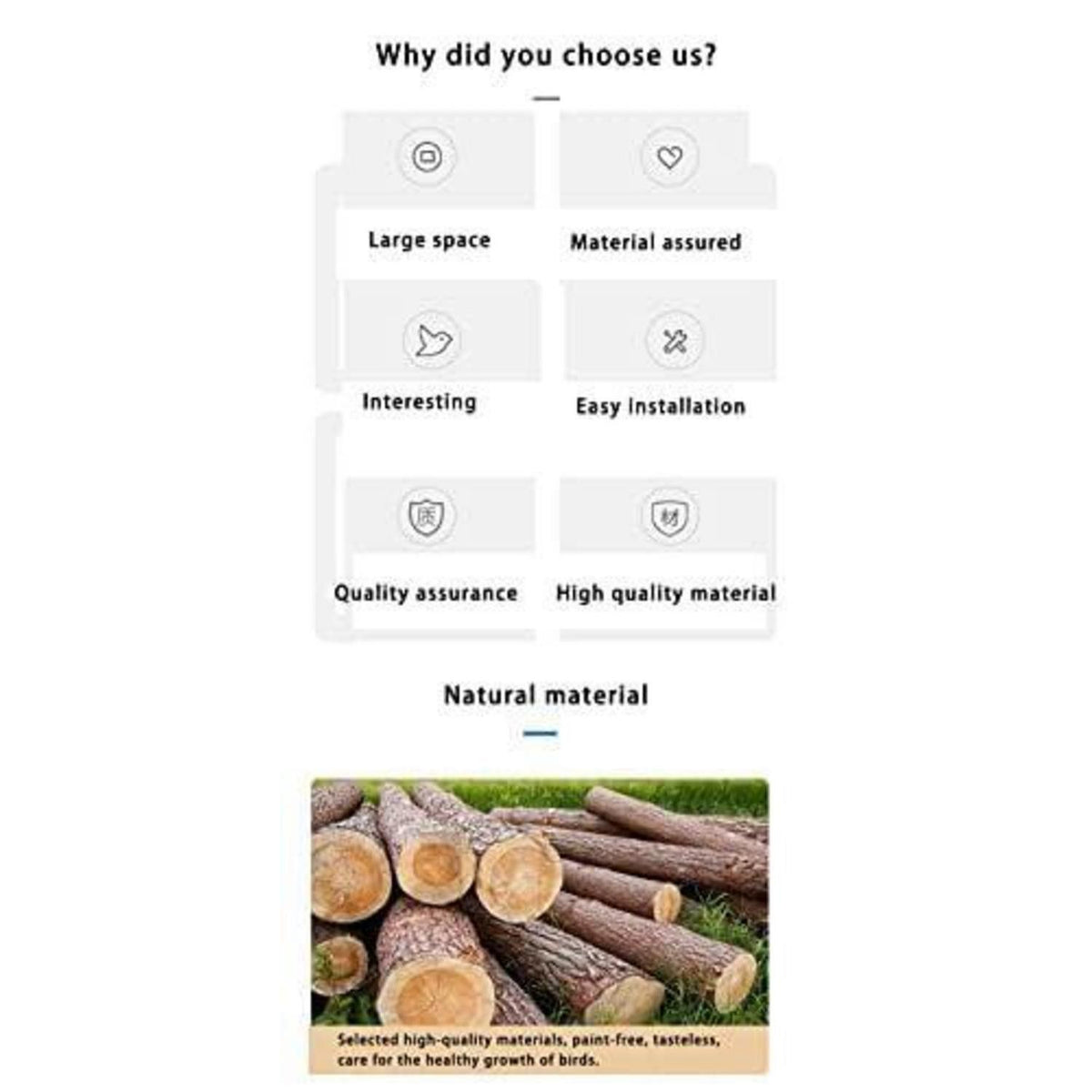 Vogelspielplatz aus Holz für Wellensittiche & Co. (48x33,5x94,5cm)