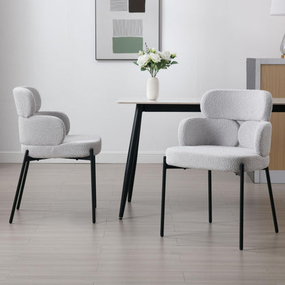 Esszimmerstühle Set 4 Grau – Polsterstühle mit Metallbeinen