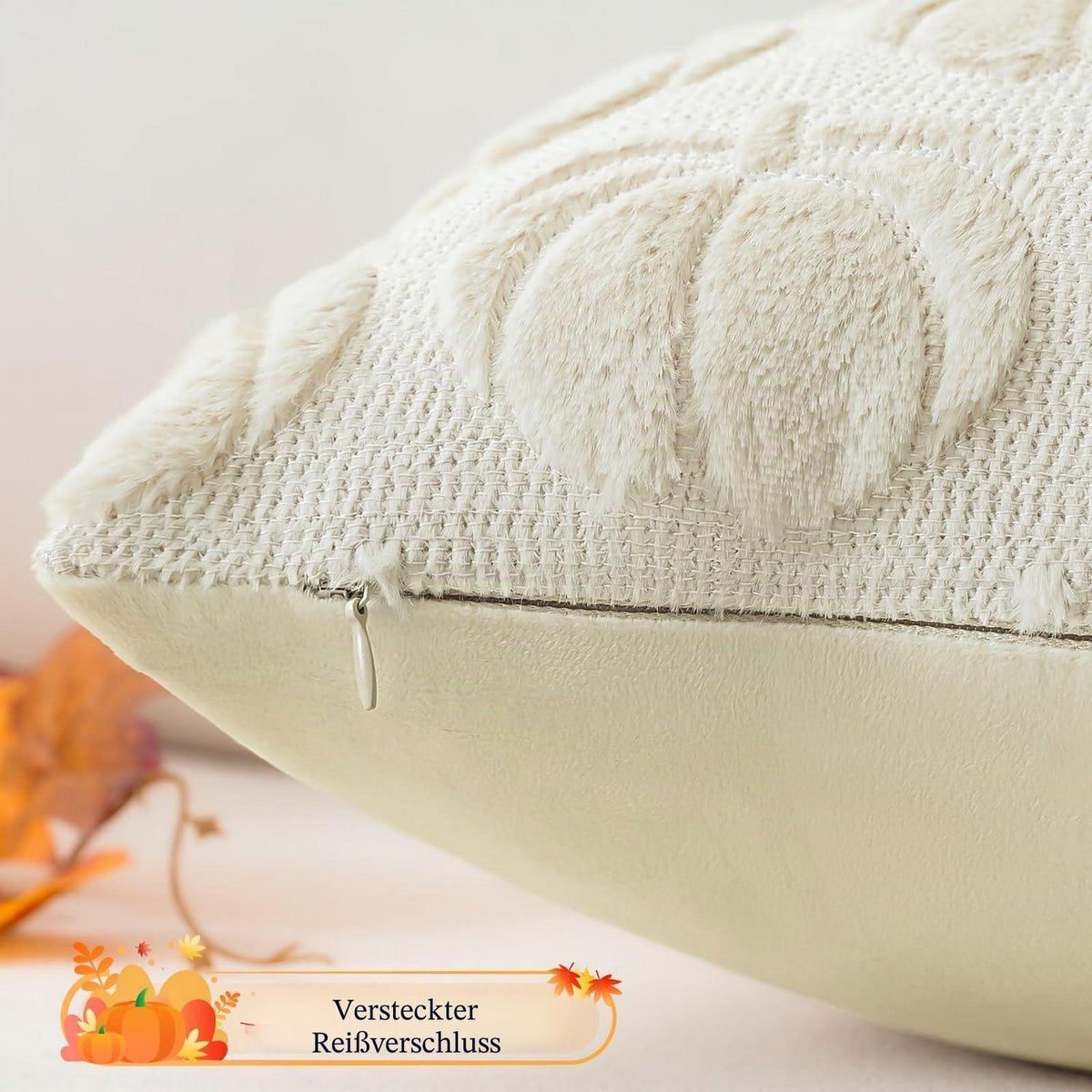 2 Kürbis Kissenbezüge 30x50cm - Herbst Boho Deko