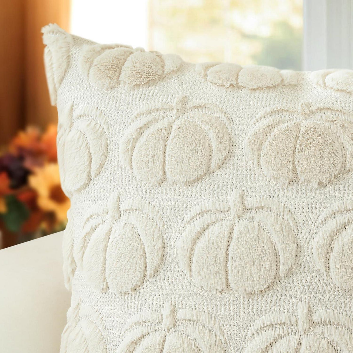 2 Kürbis Kissenbezüge 30x50cm - Herbst Boho Deko