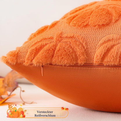 2 Kürbis Kissenbezüge 40x60cm – Herbst Boho Deko Orange