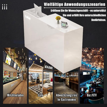 Rezeptionstheke Holz mit Stauraum – 80-200 cm, für Büro & Laden