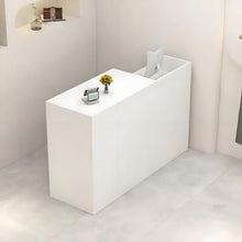 Rezeptionstheke Holz mit Stauraum – 120x50x100 cm Weiß
